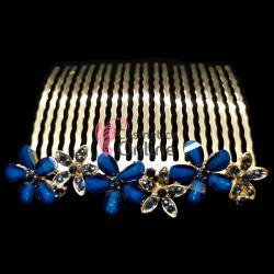 Accesoriu modern pentru decor par CA039PP Auriu cu cristale Bleumarin